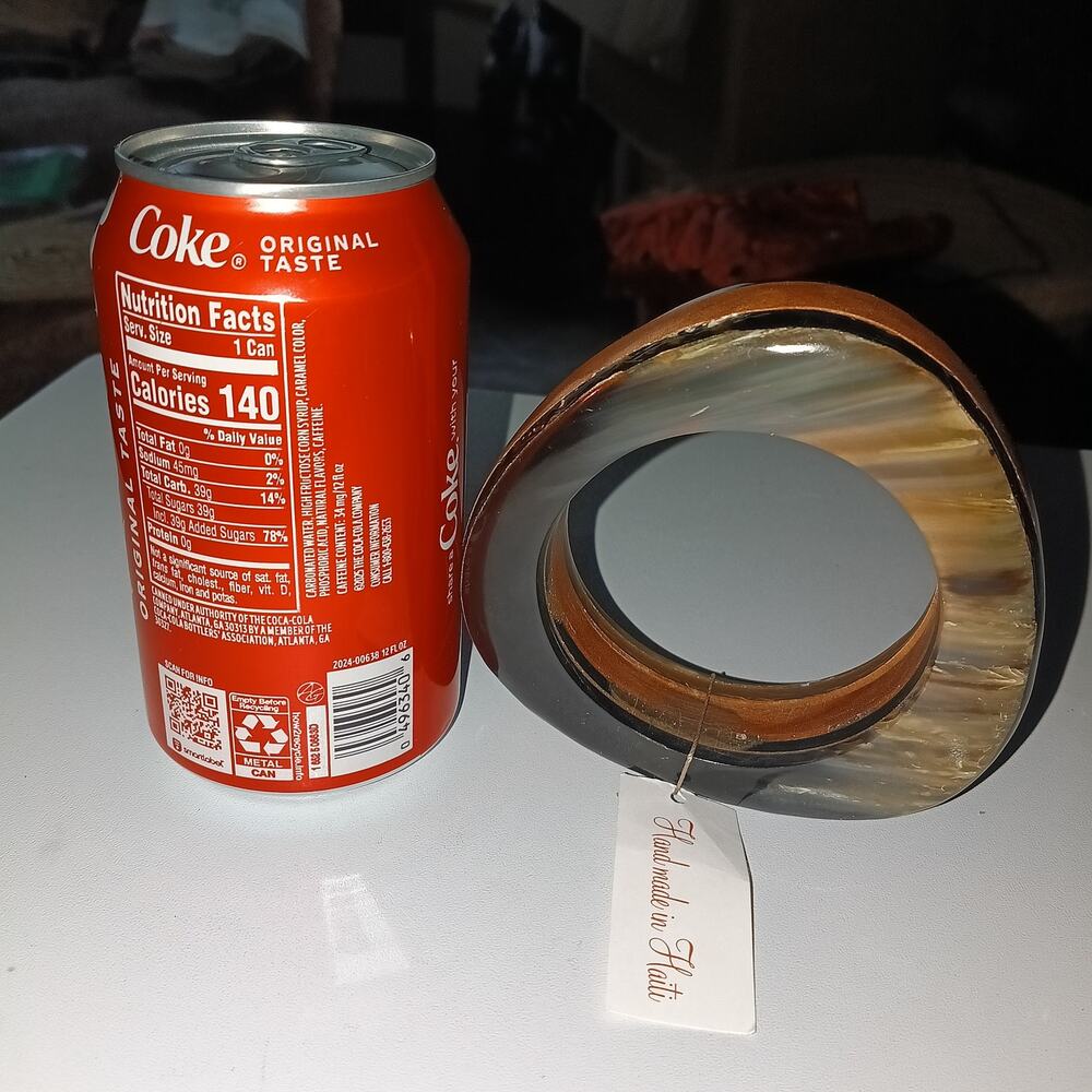 Iris Apfel & Bajalia Triangular Horn & Wood Bangl… - image 6